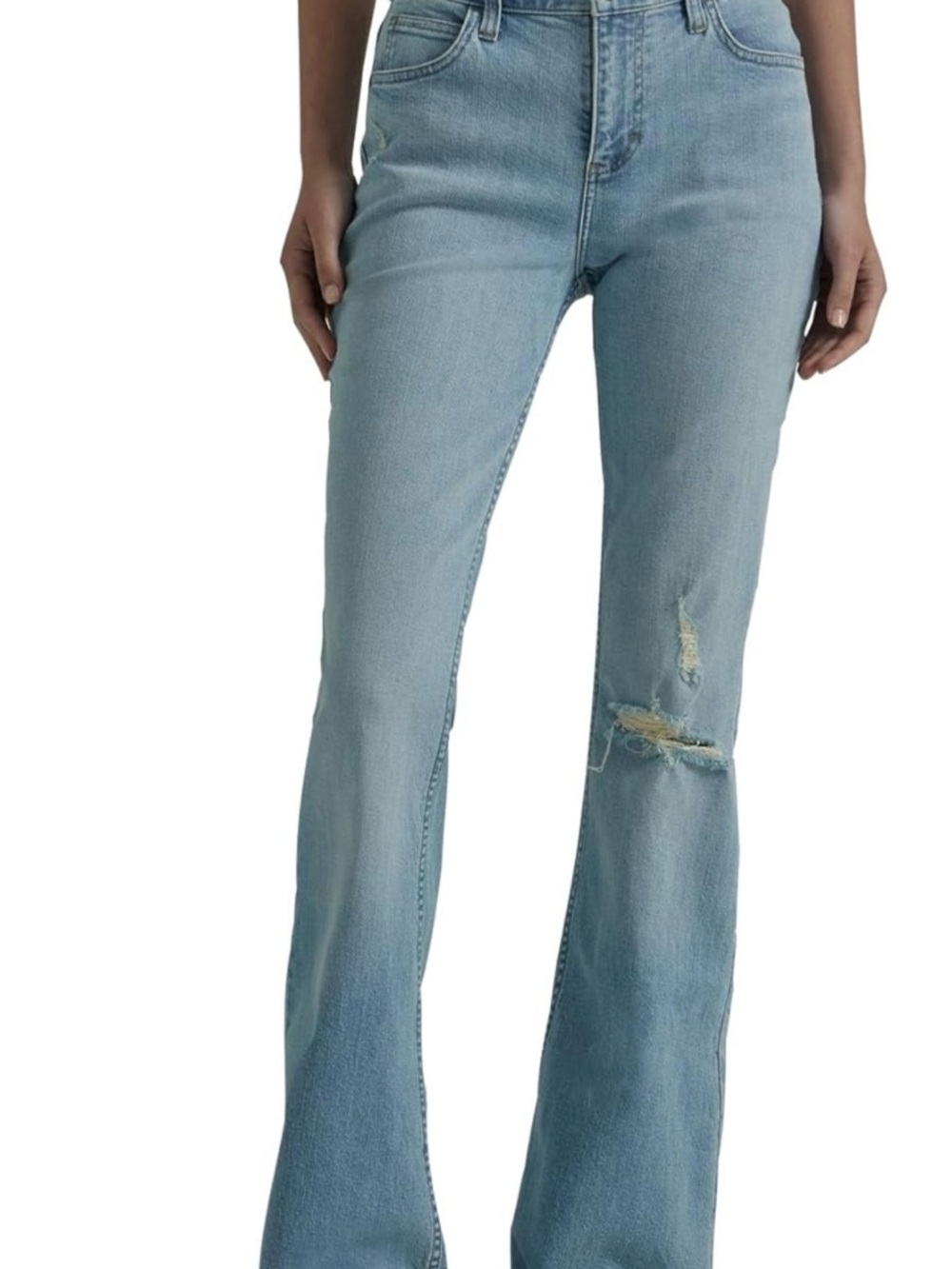 Lee Light Blue Distressed Flare Jeans